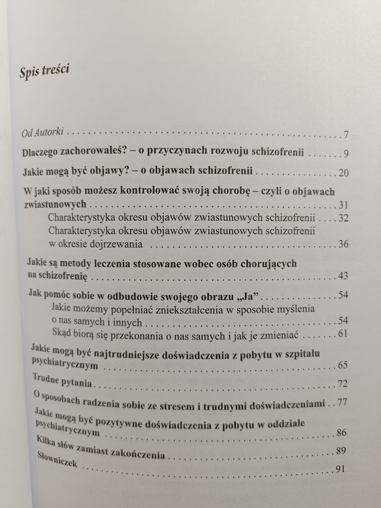 Choroba jak inne o osobach i do osób chorujących na schizofrenię spis treści