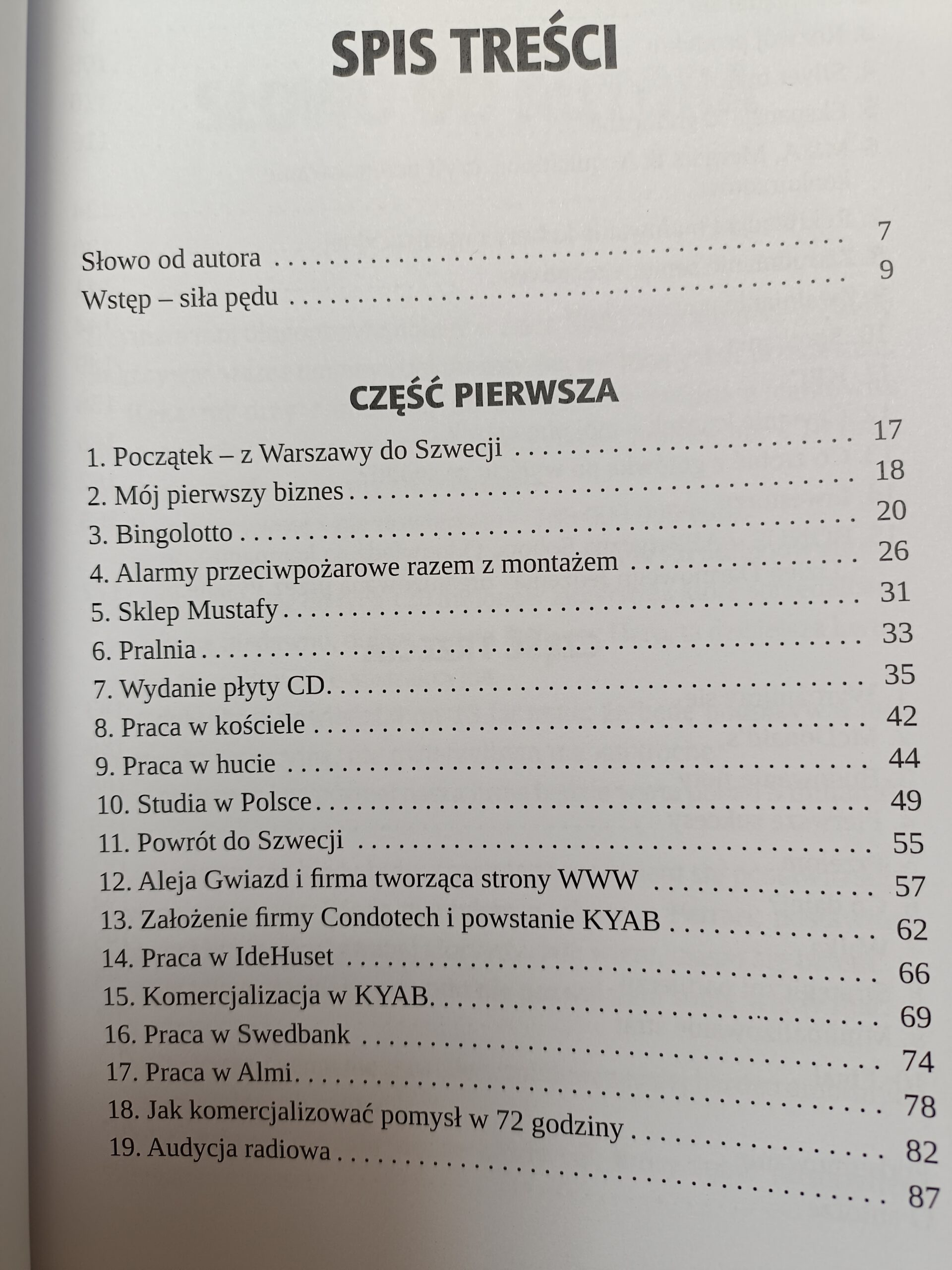 Siła pędu Lech Kaniuk spis tresci książki w antykwariatszczecin.pl