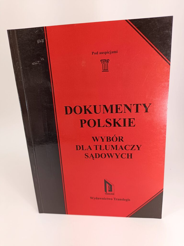polskie dokumenty wybór dla tłumaczy sądowych okładka książki w księgarni internetowej www antykwariat Szczecin