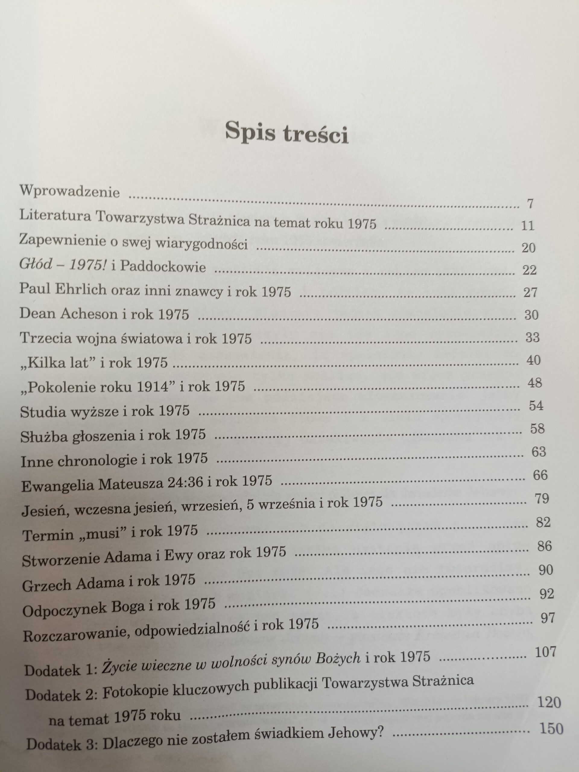 Armagedon w 1975 roku spis książki w antykwariat Szczecin