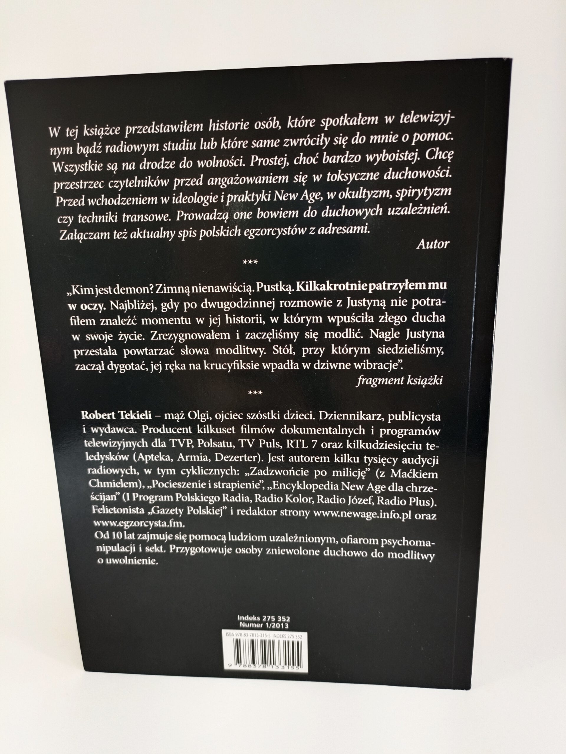 egzorcyzmy i opętania Robert Tekieli książka w antykwariat Szczecin nota wydawcy