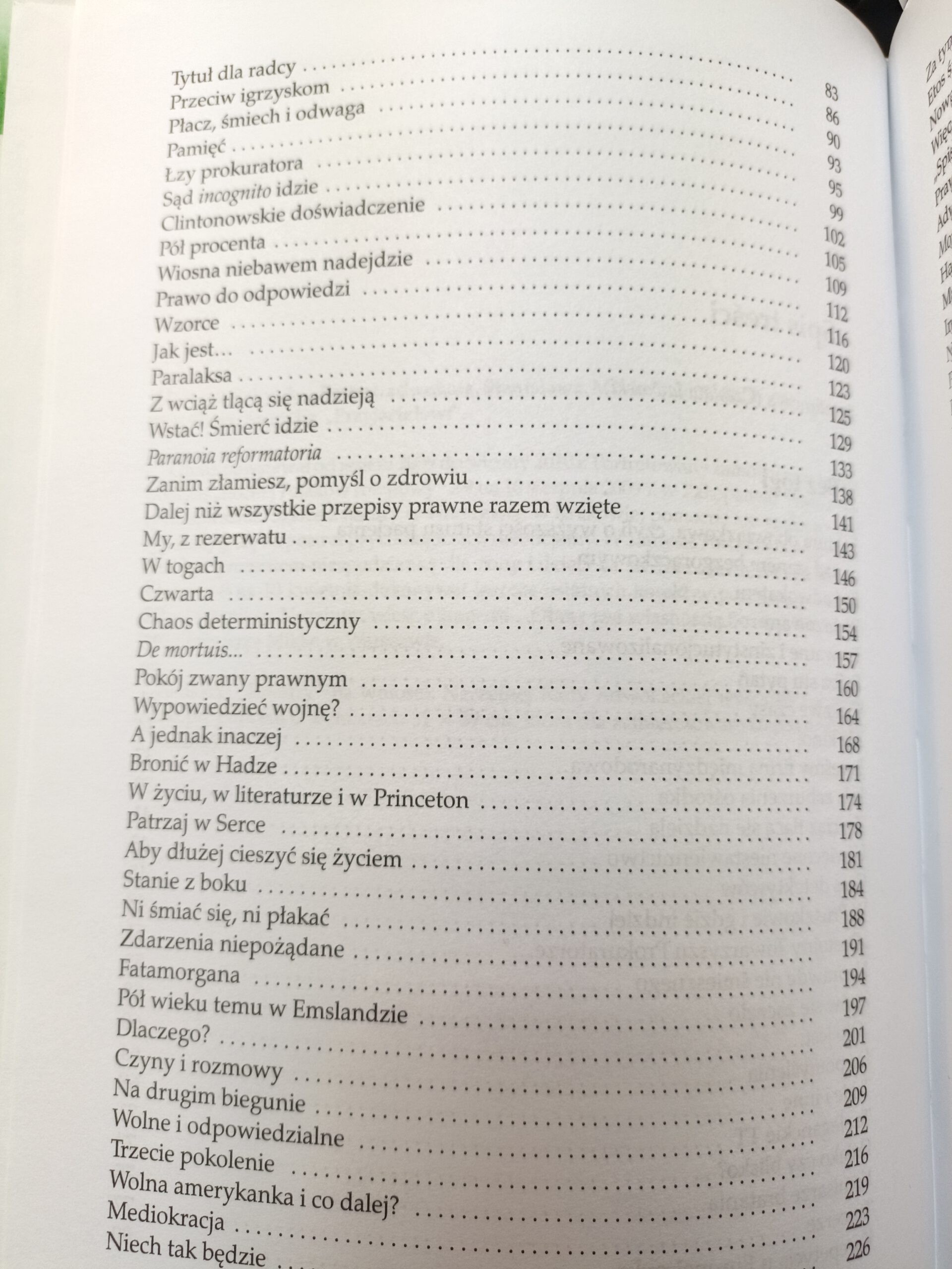 bez togi spis treści 2 książki w antykwariat Szczecin