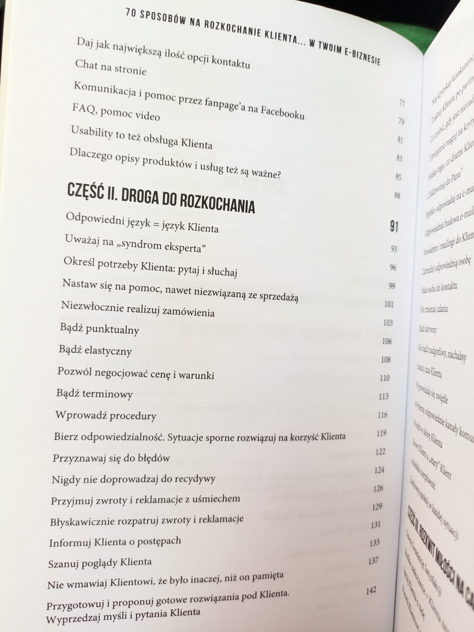 70 sposób na rozkochanie klienta w twoim e-biznesie spis treści 2 książki w antykwariat Szczecin