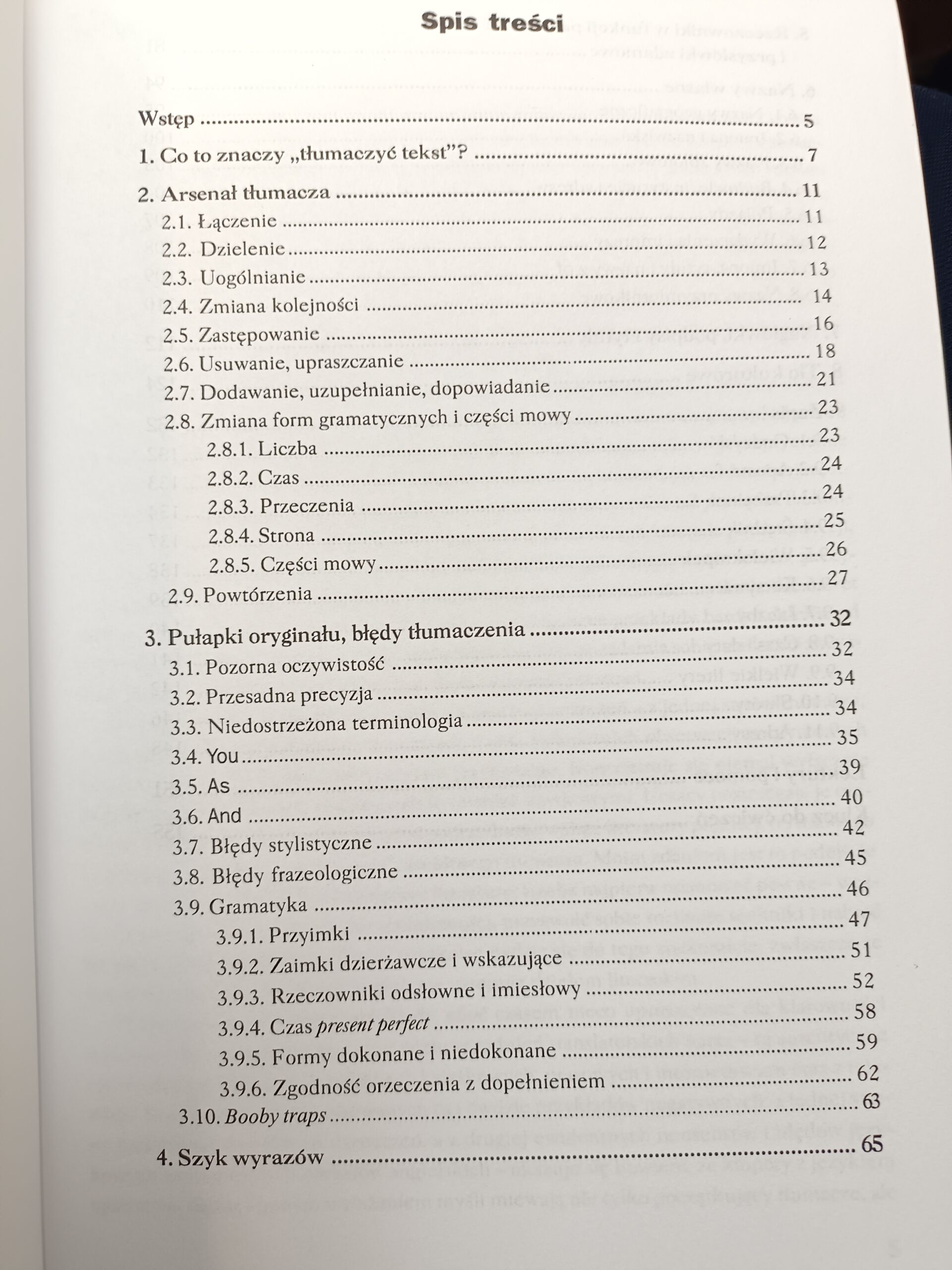 poradnik tłumacza spis treści książki w antykwariat Szczecin