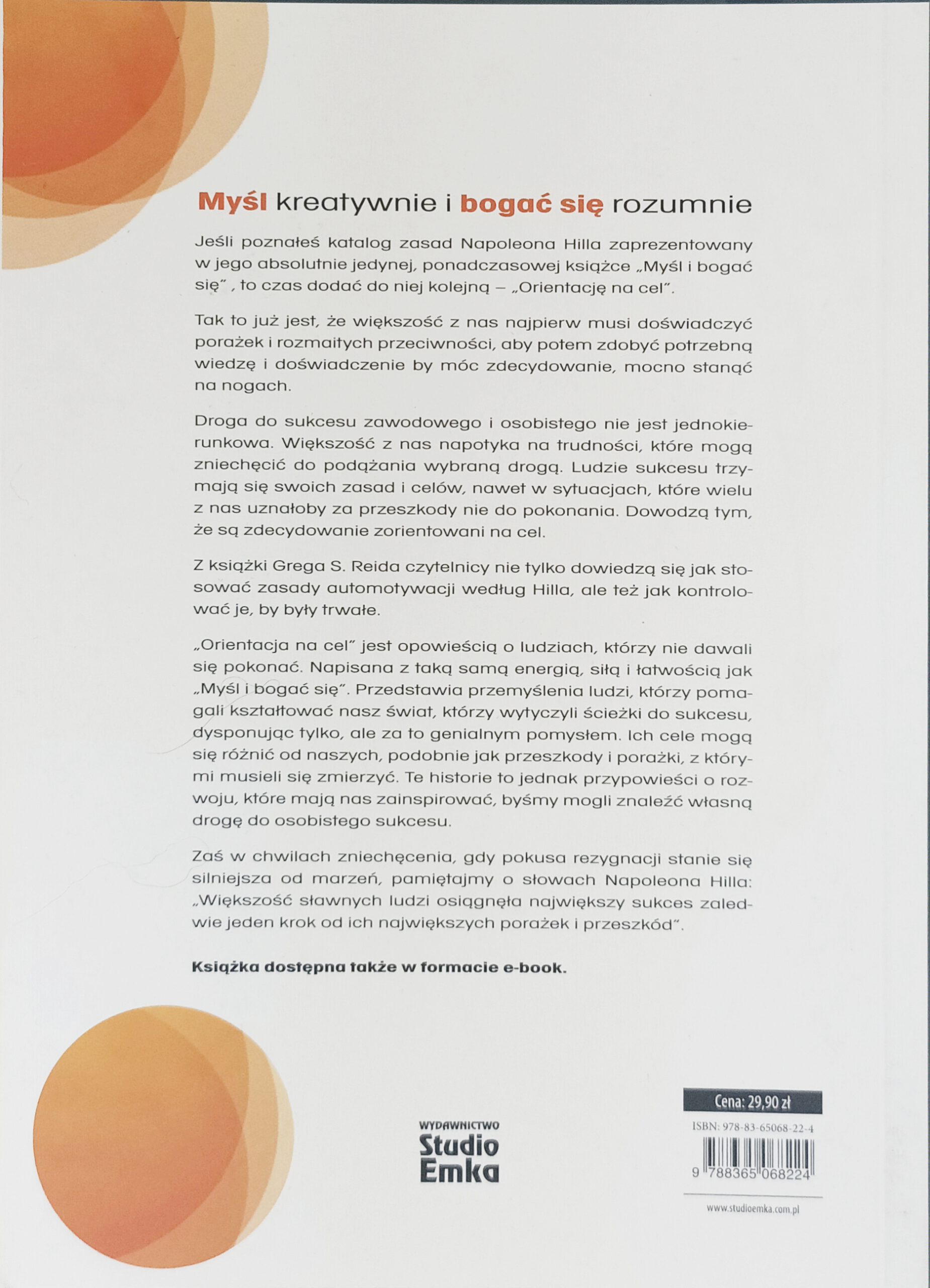 myśl i bogać się tył książki w antykwariat Szczecin