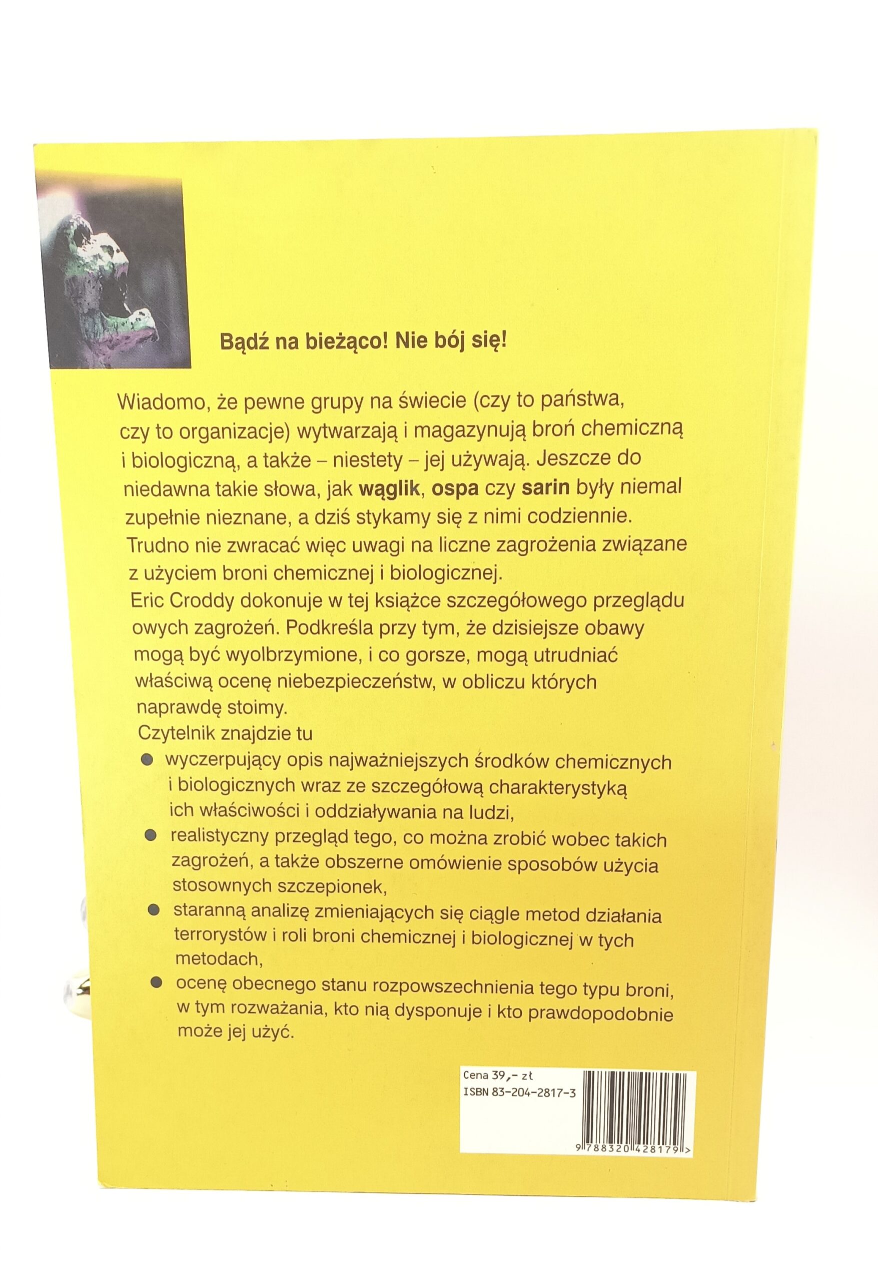 broń chemiczna i biologiczna tył książki w antykwariat książki Szczecin