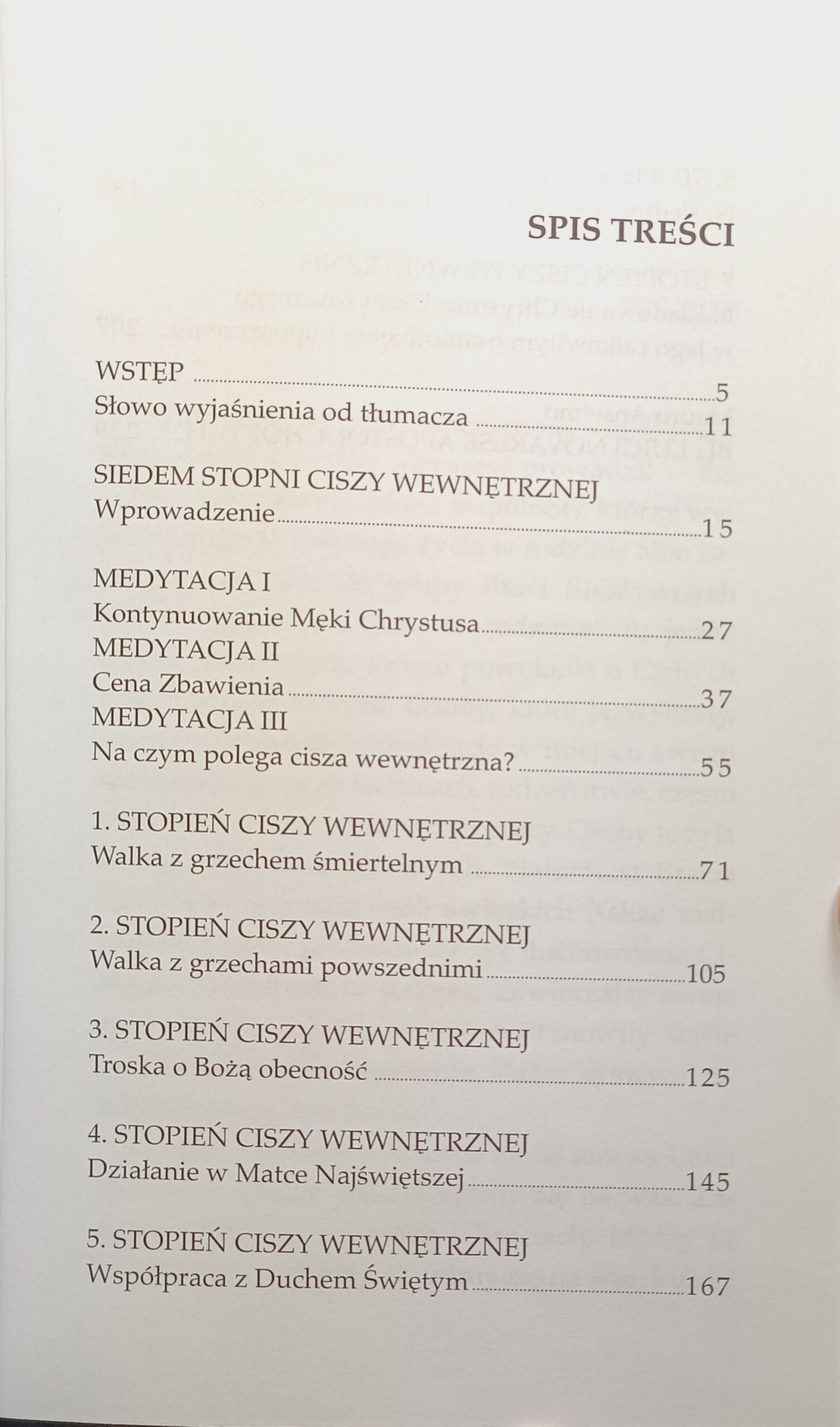 7 stopni ciszy wewnętrznej spis treści książki w antykwariat książki Szczecin
