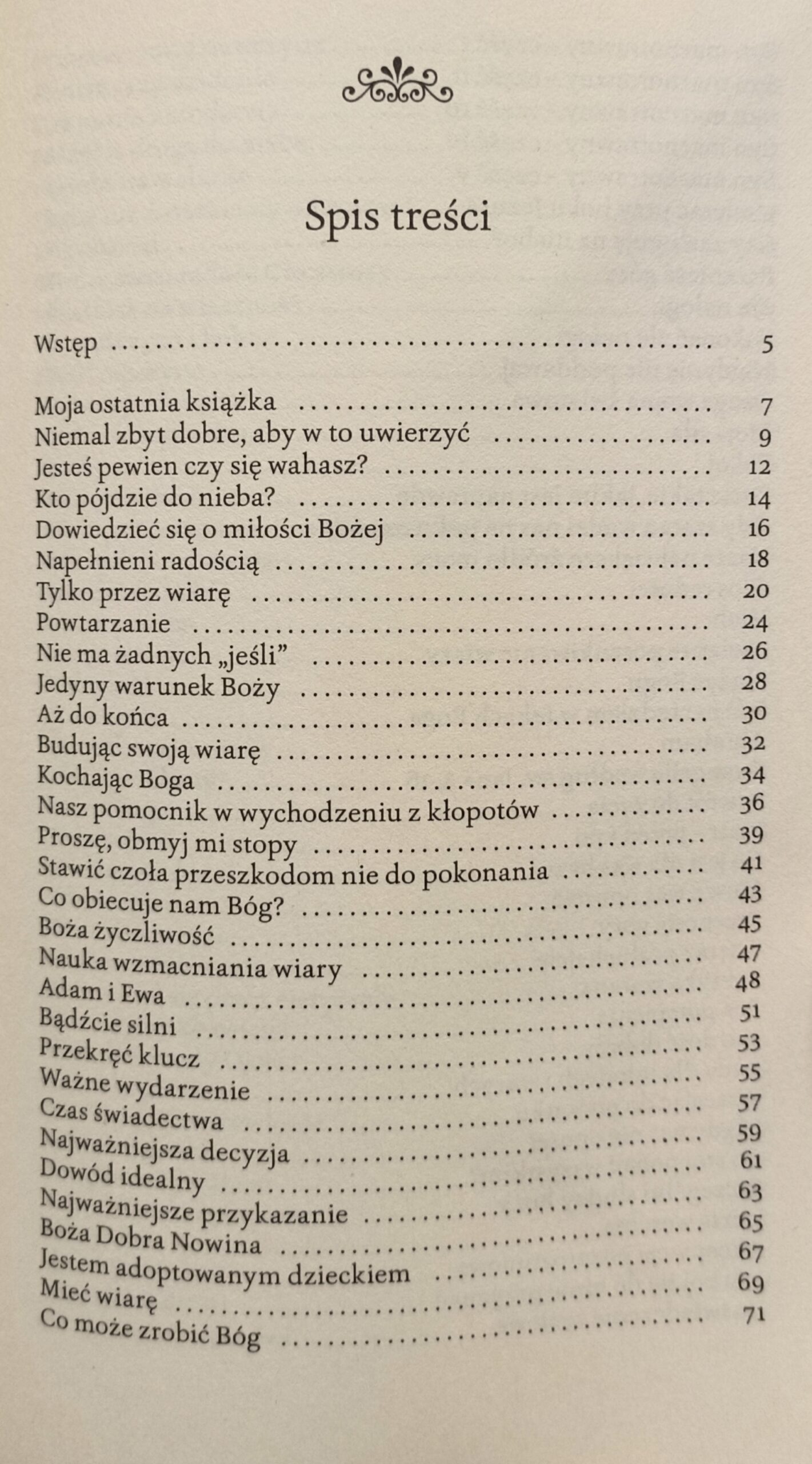 zdumiewająca potęga wiary spis treści książki w antykwariat książki używane Szczecin