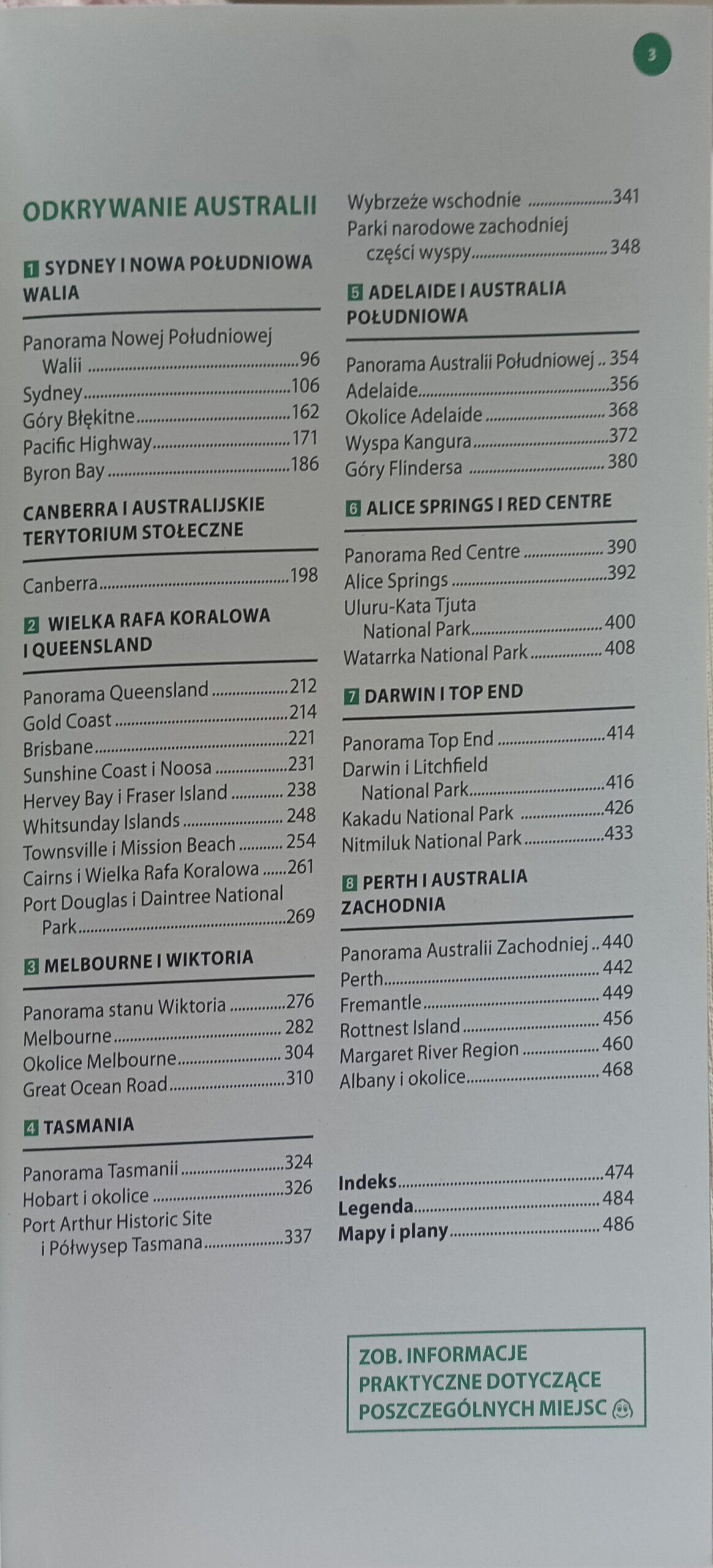 Australia przewodnik turystyczny spis treści 2 książki w antykwariat książki używane Szczecin