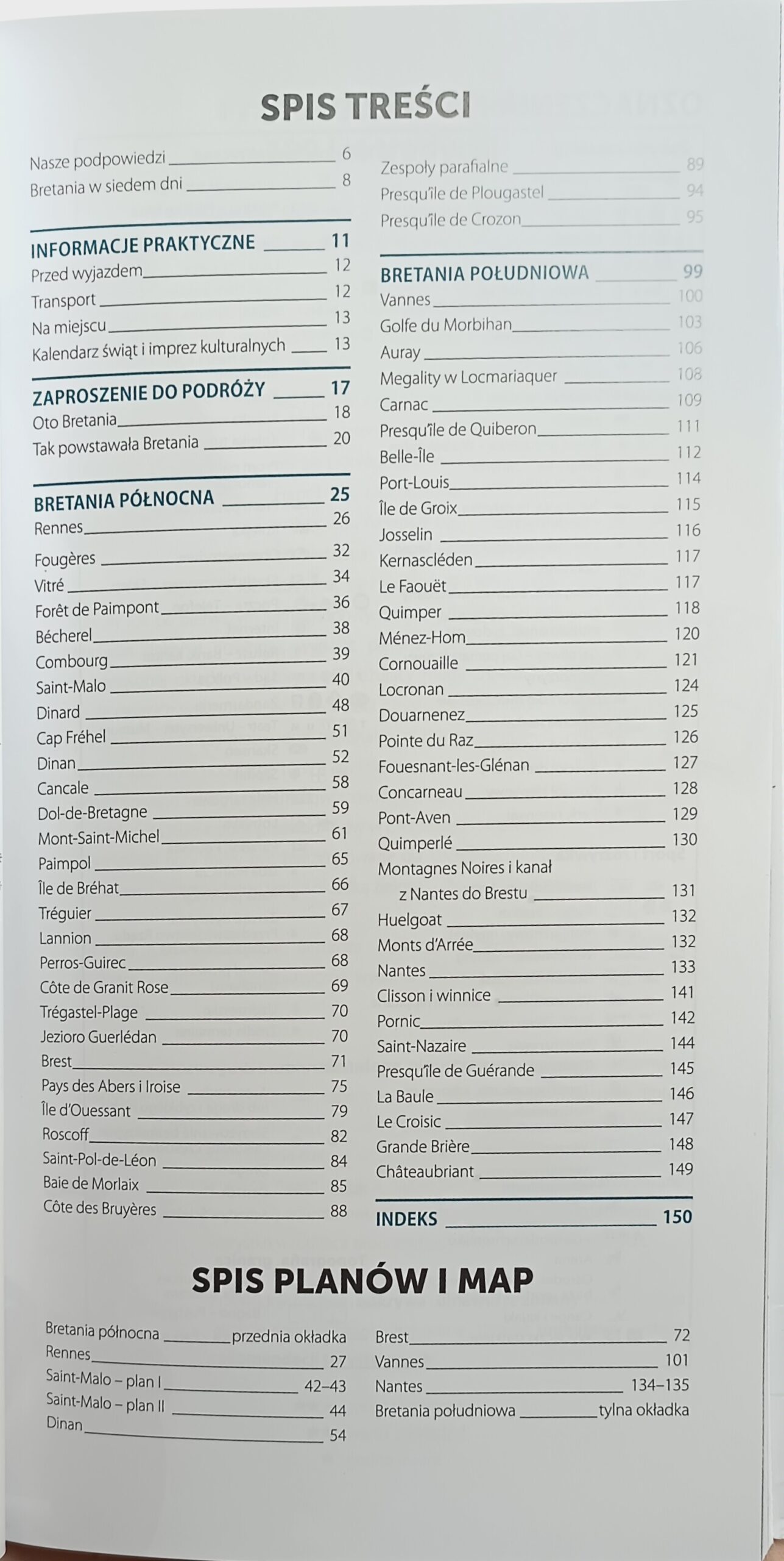 Bretania przewodnik spis treści książki w antykwariat książki używane Szczecin