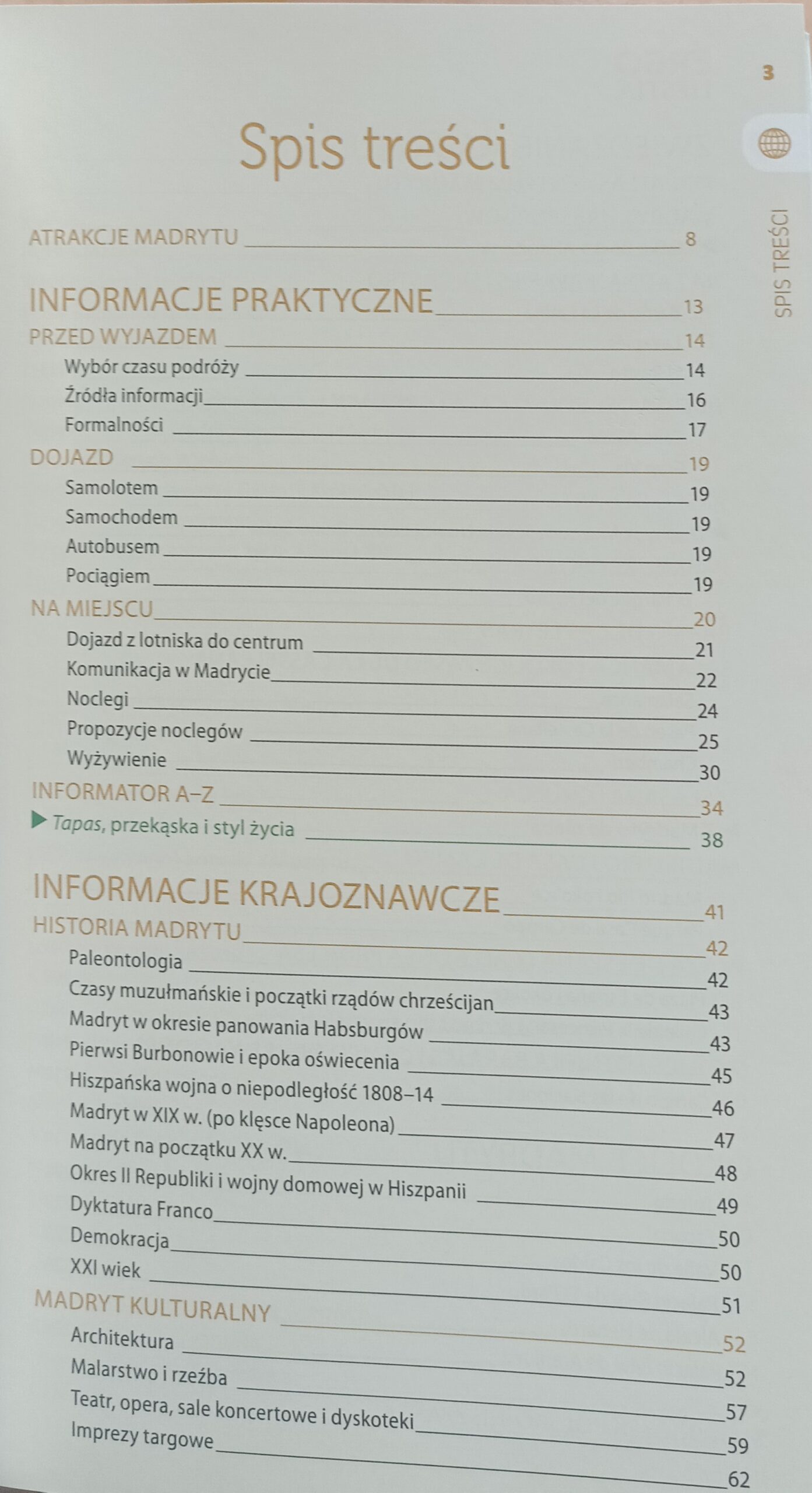 Madryt spis treści książki w antykwariat książki używane Szczecin