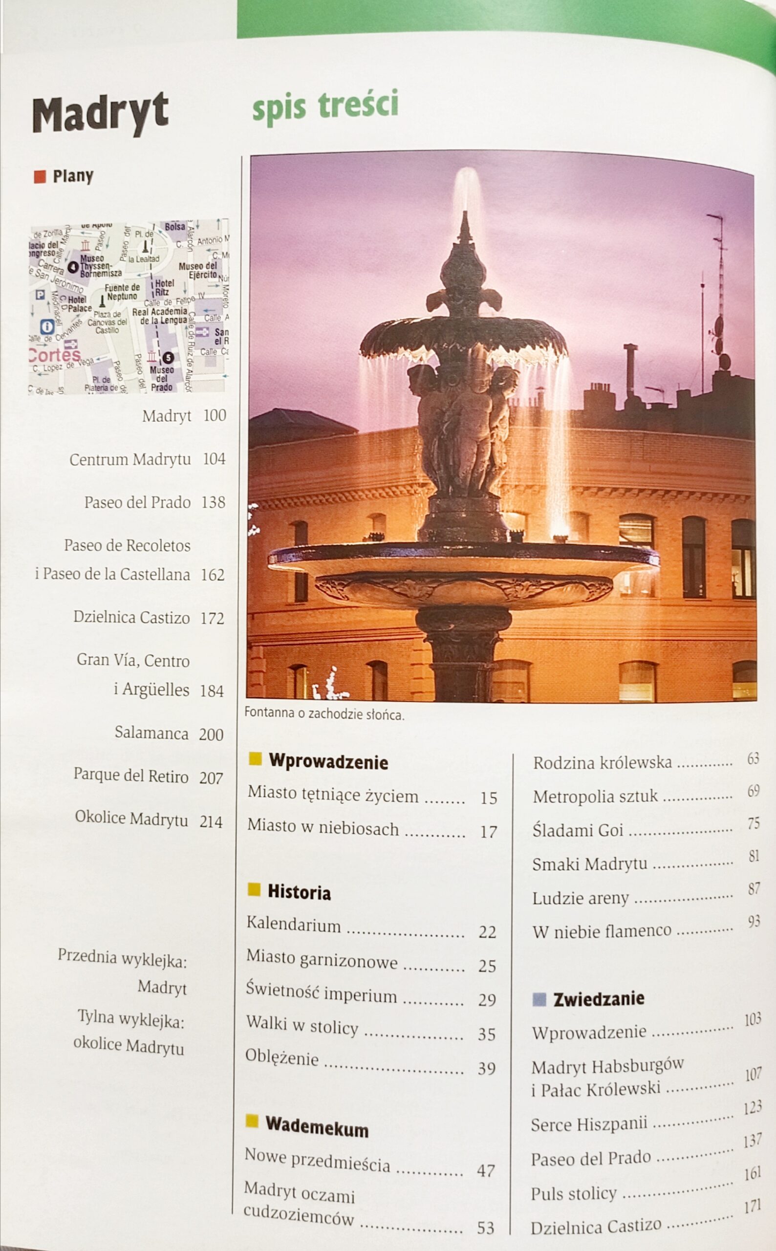 Madryt spis treści książki w antykwariat książki używane Szczecin