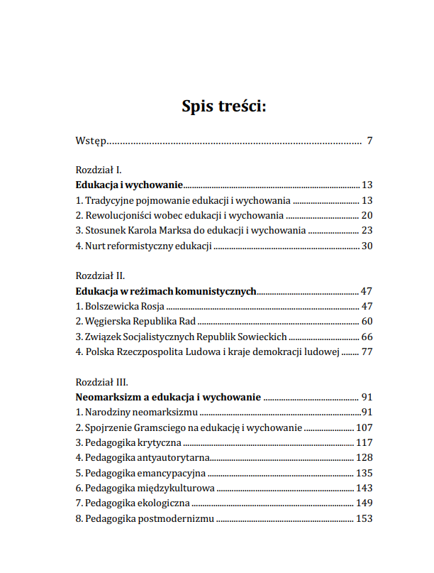 marksizm w edukacji spis tresci ksiazki w antykwariat ksiazki uzywane Szczecin