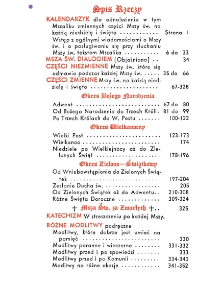 mój niedzielny mszalnik spis tresci ksiazki w antykwariat ksiazki uzywane Szczecin
