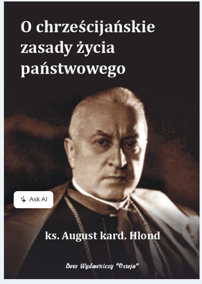 o chrześcijańskie zasady życia państwowego okładka ksiazki w antykwariat ksiazki używane Szczecin